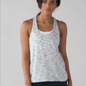 NWT Lululemon Train Times Tank in Tiger Space Dye Black White SIZE 2